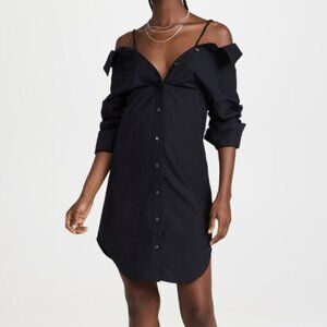 Alexander Wang Off Shoulder Shirt Dress with Scrunchie Straps SZ 4